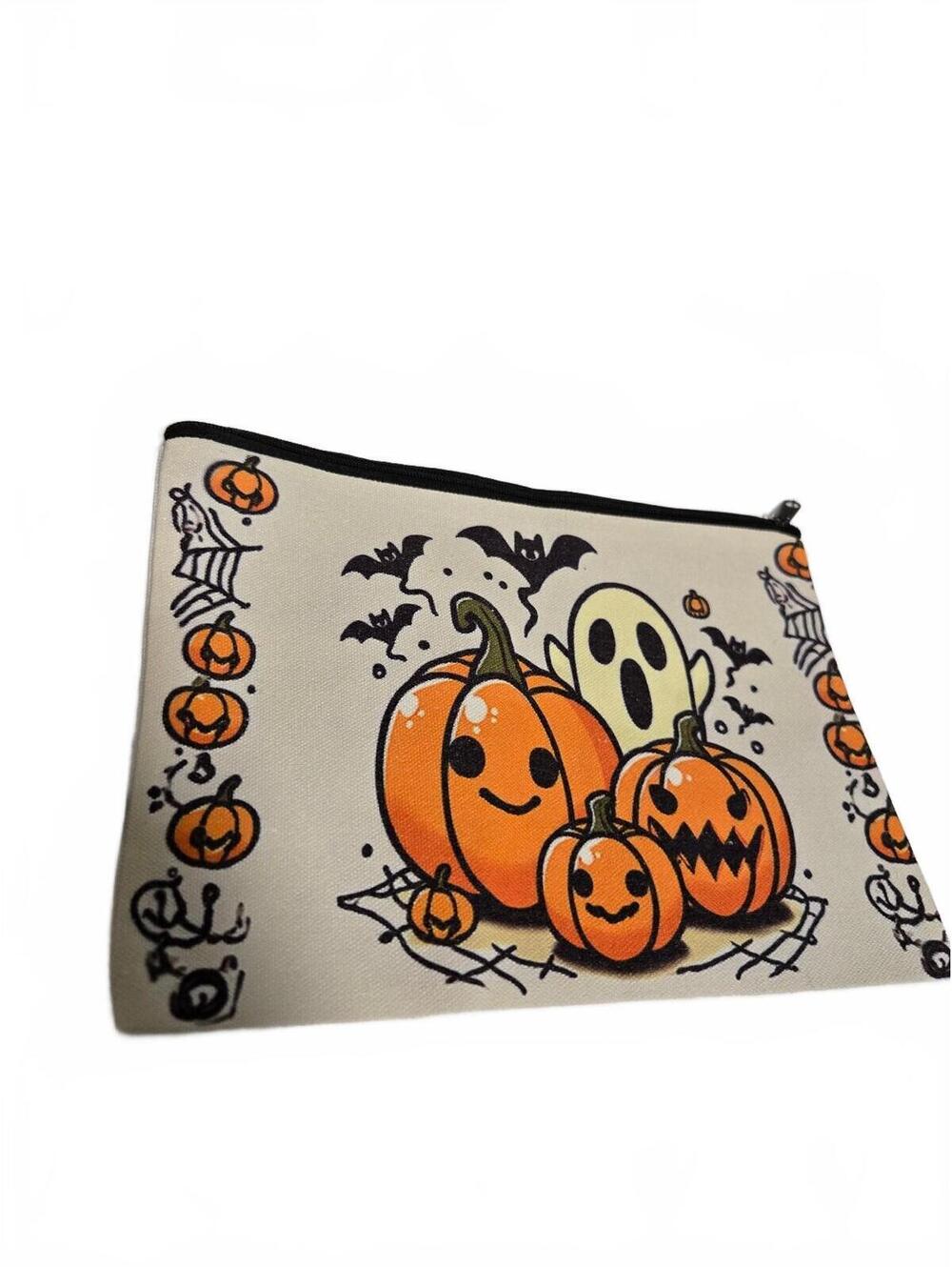 Pumpkin Halloween zip pouch